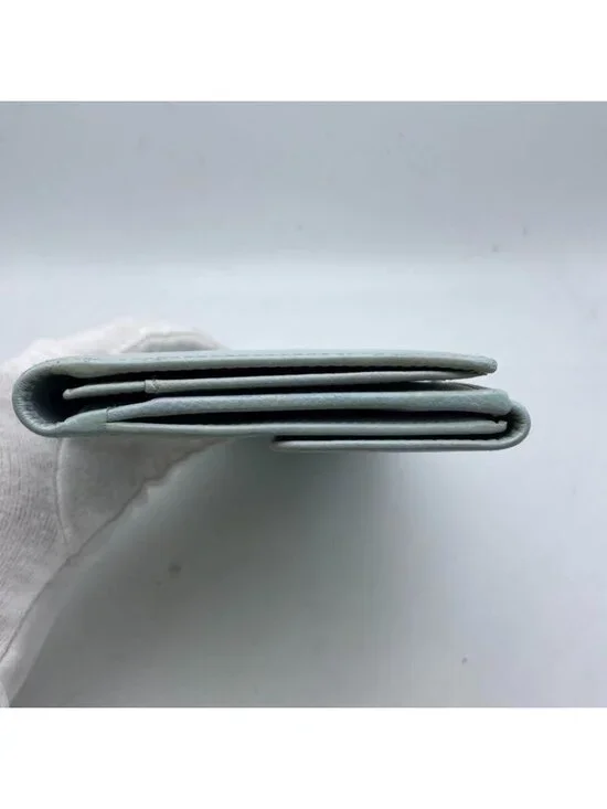 Chanel Coco Button Bifold Wallet Lime Green Card Billfold - Picture 4 of 16